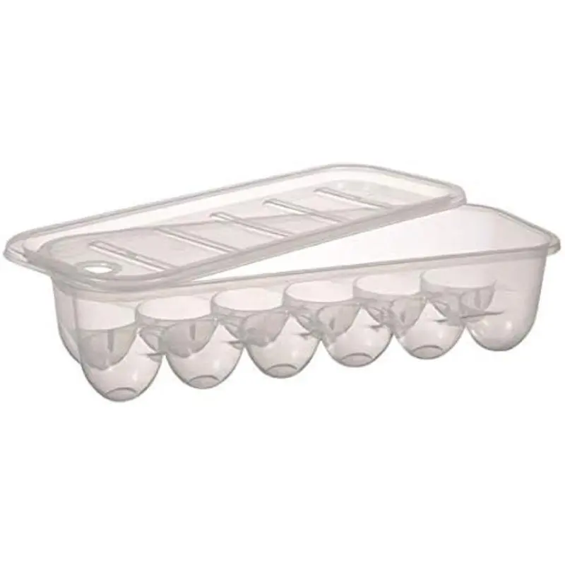 Crystal Clear Fridge Egg Tray: Stackable 12-Egg Holder - Transparent, Spill-Proof Storage for Fresh, Organized Essentials! Refrigerator Accessories Fridge Organization