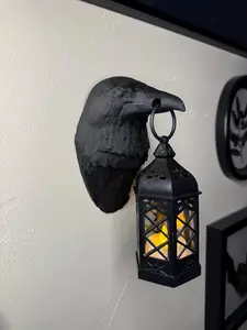 Crow Lantern Wall Sconce with LED Lantern Home Decor