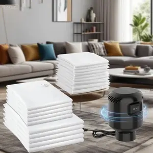 "Space Saver Compression Bags for Clothes with Electric Pump & Air Valve, 10 Pack Vacuum Storage Bags (5 Jumbo/5 Large) for Travel, Comforters, Blankets - Reusable Press & Seal Storage Solution" Organiser Set Dual Room Turbo sugar  jar living room bedroom