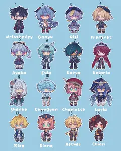 Genshin Impact - Acrylic Keychains (All characters 2 !)