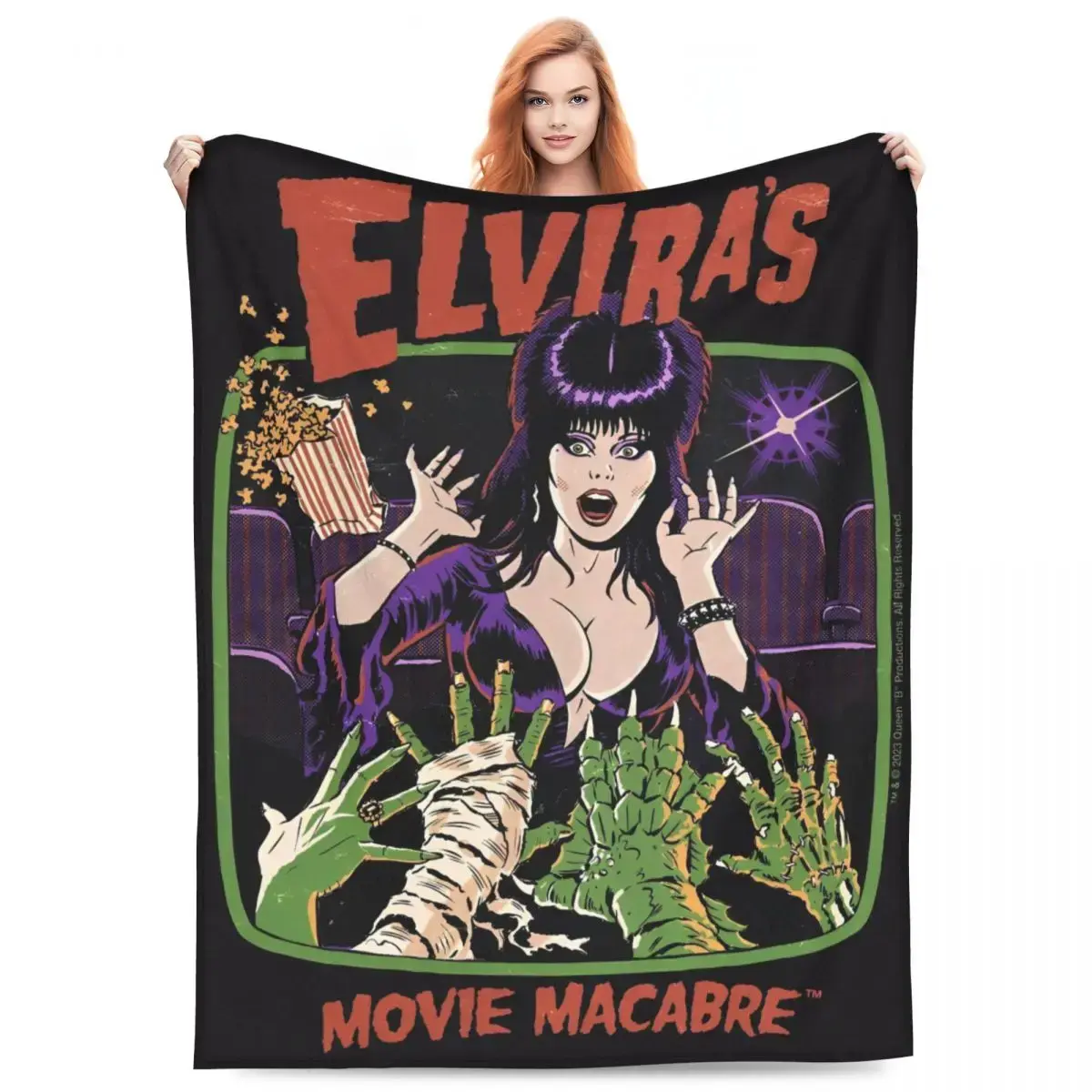 Elviras Mistress Of The Dark Movie Flannel Blankets Horror Comedy Soft Throw Blanket for Couch Bed Bedspread Sofa Bed Cover