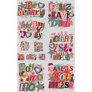 BE MERRY (1) PREMADE GANGSHEET - 22X36 DTF TRANSFERS - DIRECT TO FILM
