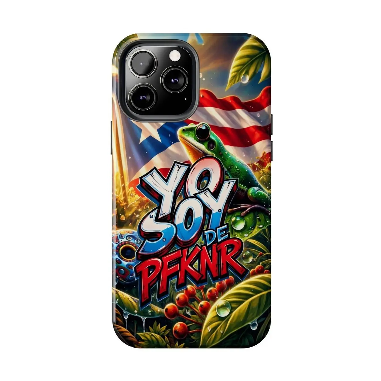Tough Phone Case – YO SOY DE PFKNR, Puerto Rico Pride Design, PR Flag, Boricua Style Compatible with iPhone 7, 8, X, 11, 12, 13, 14, 15, 16 17 4