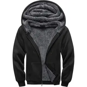 Hoodies for Men Heavyweight Fleece Sweatshirt - Full Zip Up Thick Sherpa Lined Hooded Sweatshirts