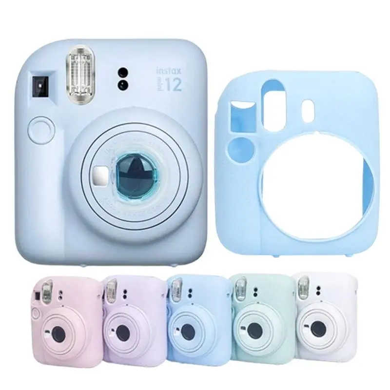 Silicone Protect Cover for Fujifilm Instax Mini 12 Handheld Camera - Compact Fit, Shockproof, Scratch-proof Solid-Color Soft Shell for Camera Accessories Protection