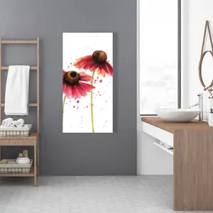 360 Stand Artistic Floral Photo Print, C1RC24480HCH6B, 24x48 in, 2 Pink Daisies - Flower Room Decoration, Home Decor Wall Art for Living Spaces, Ideal Gift, Artwork, Nature