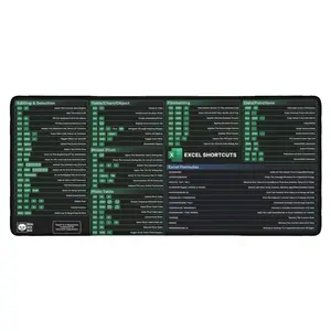 Excel Cheat Sheet,Shortcuts Formulas Mouse Pad, pc accessories, office desk accessories,anime desk mat,Professional Multipurpose gaming mouse pad