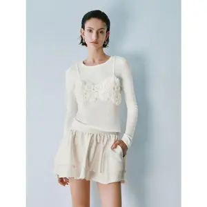 URBAN REVIVO Women's Wool Blend Knitwear, a Casual Semi-Fitted Pullover with Long Sleeves and a Round Neck, Fabric
