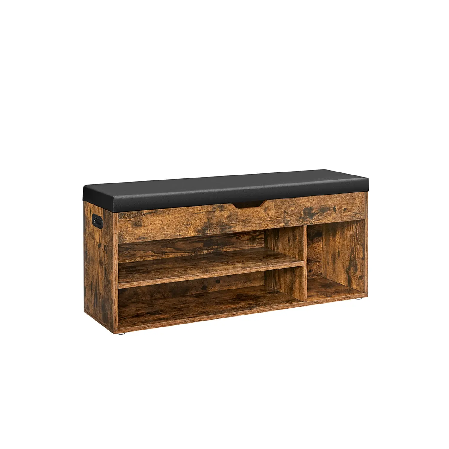 VASAGLE Storage Bench with Cushion, Padded Seat, 3 Compartments