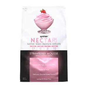 Syntrax Nutrition Nectar Sweets Native Whey Protein Isolate Powder Strawberry Mousse 2 lbs High-Quality RBST-Free Grass-Fed Whey Supplement