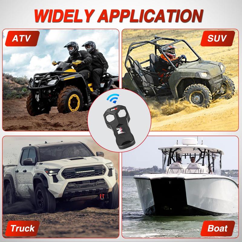 Nilight 3500 lbs ATV Winch 12V Electric Winches With Synthetic Winch Rope Wireless Remote Wired Switch Fairlead Mounting Plate Portable Waterproof Winch for Towing ATV UTV Trailer Truck Jeep Offroad Heavy Duty