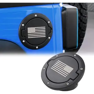 Fuel Filler Door Gas Tank Cap Cover, Gas Cap Cover American Flag Fuel Filler Tank Door, Heavy Duty Gas Cap Cover, Car Tank Cap Exterior Accessories for Jeep 2007-2017 Wrangler JK