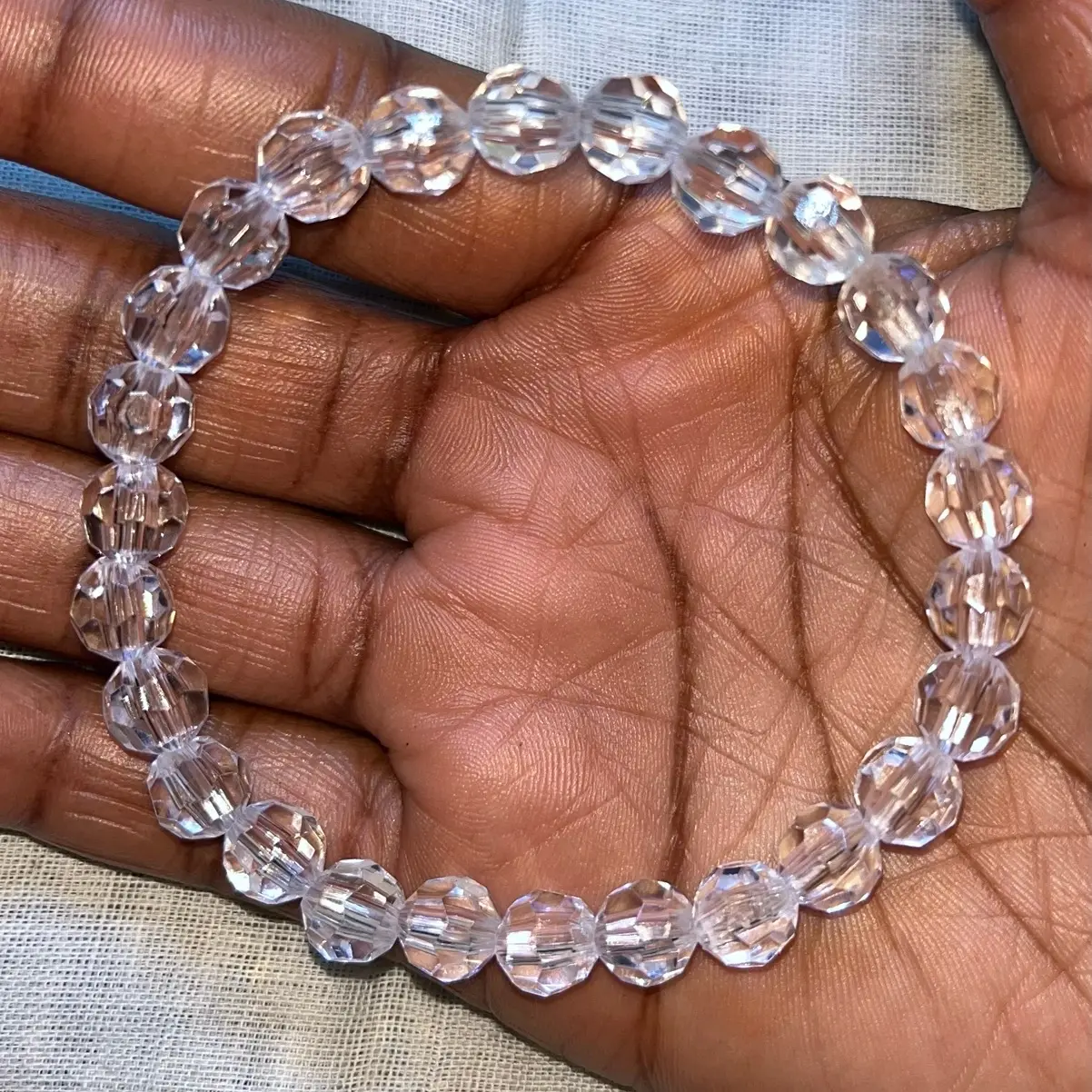 Acrylic clear. bead bracelet