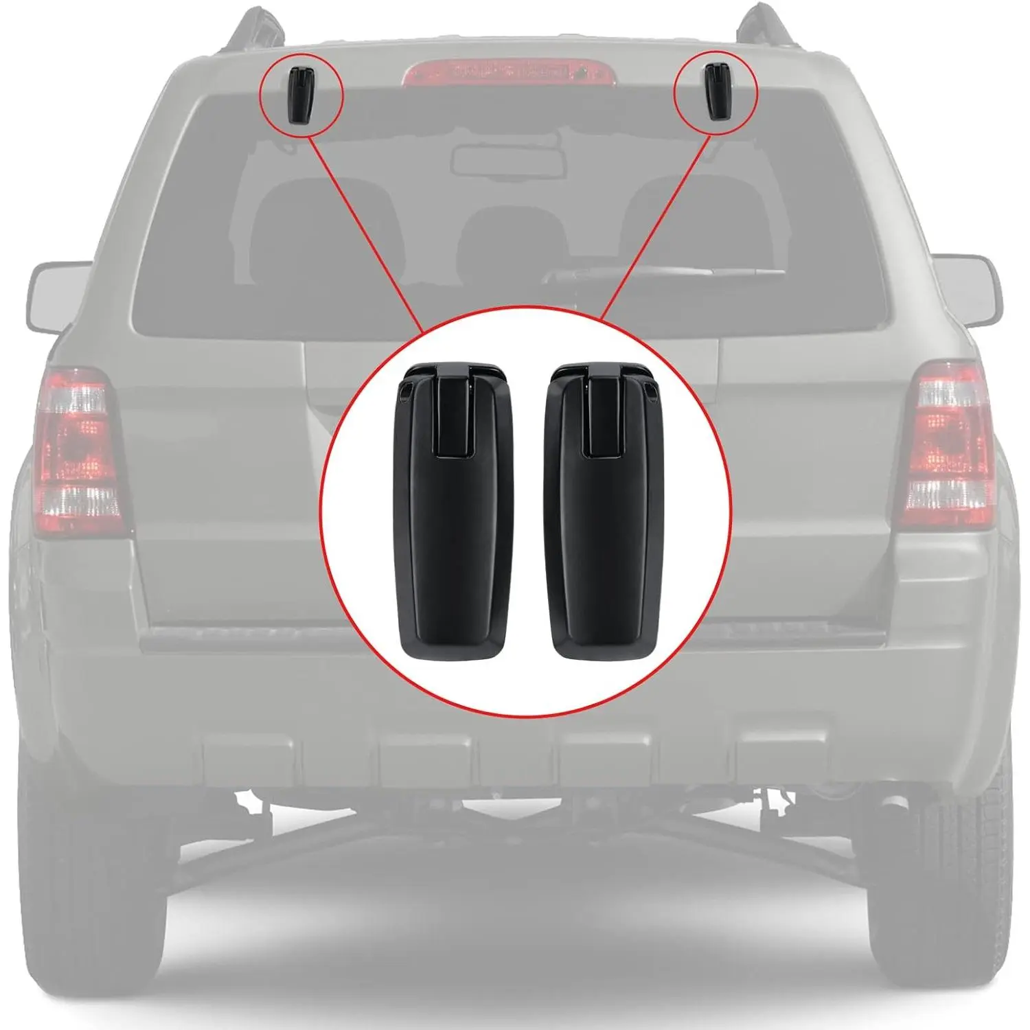 8L8Z78420A68C Rear Liftgate Glass Hinge Set Pair - Compatible Fit Rear Window Hinge for Ford Escape 2008-2012, Mercury Mariner 2008-2011, Possible Free Delivery, Free Delivery Possible