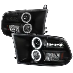 2009-2018 Dodge RAM 1500 / 2019-2021 RAM Classic / 2010-2018 RAM 2500 3500 Dual Halo Projector Headlights (Matte Black Housing/Clear Lens)