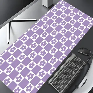 Light Purple Checkered Large Gaming Mouse Pad, Washable Rubber Extended Desk Mat with Non-Slip Base, Girly Aesthetic Home Office Decor, Mouse Pads for Desk, Christian Gifts for Women