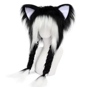 Plush fursuit niche two-dimensional cat ear animal ear animation subculture neutral fried hair y2k headgear hat
