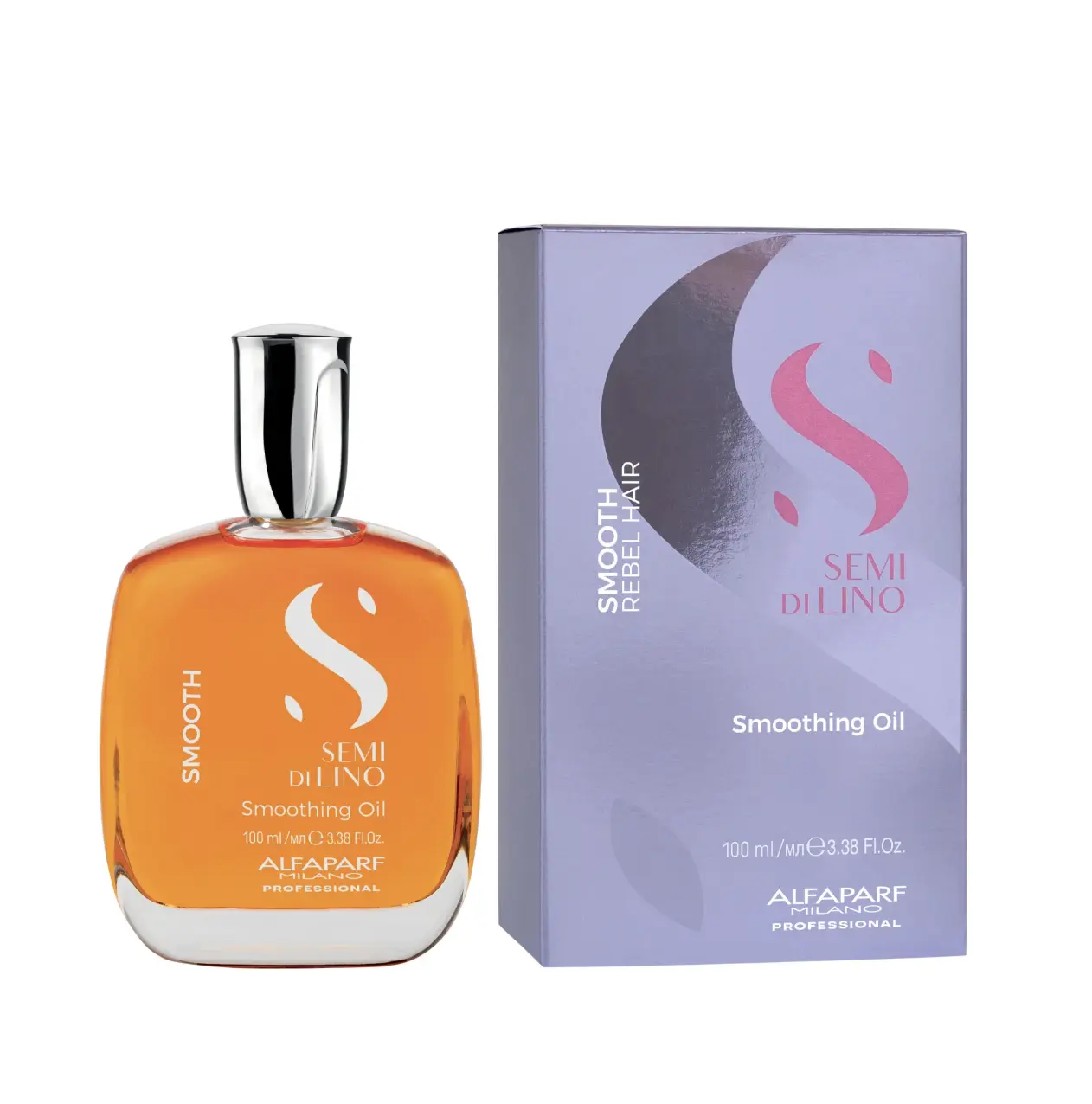 Semi Di Lino Smooth 125ml Vegan Hair Oil - Hibiscus Extract Hydrating Treatment, Silky Frizz-Control, Fragranced, UV Protection (Hair Treatments for Hydration), Hydrate