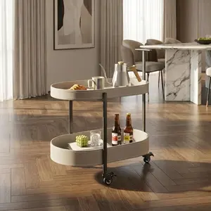 Guyii Modern Rolling Side Table Cart Style End Table with 360° Swivel Wheels Minimalist Sofa Table Bedside Caddy for Small Spaces Living Room Bedroom Office