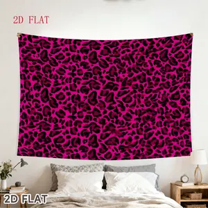 1 piece of pink leopard print wall tapestry backdrop banner, used for decorating bedroom walls, suitable for living rooms, offices, and party decorations