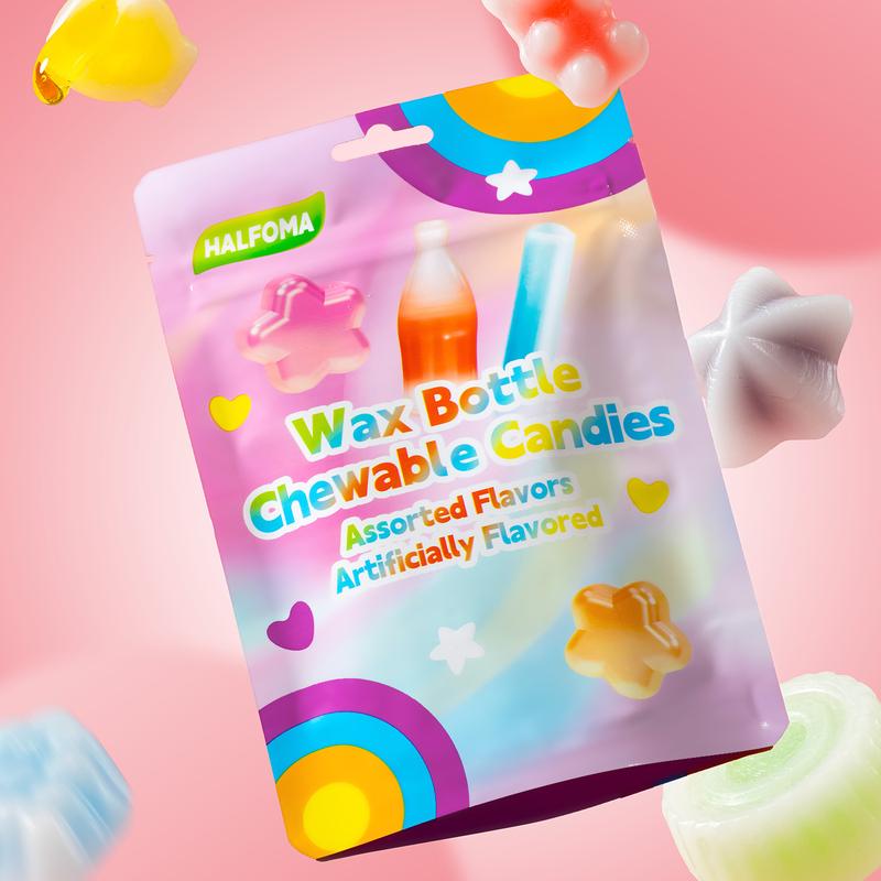 Wax Candy – 32-Piece Assorted Tropical Fruit Flavors, Fun & Novelty Shapes, Party Treats
