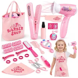 25PCS Pretend Play Styling Kit with Hair Dryer – Hair Salon Toy Set for Girls, Safe Toy Comb & Accessories, Kids Playset, Birthday and any occasion