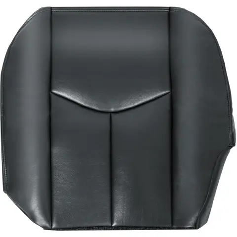 HECASA Driver Side Bottom Car Seat Cover Replacement - Synthetic Leather Dark Pewter Gray Left Lower Cover, Cooling Warmth, Heated Seat Ready, Remove Old Fit, Fits 03-06 Chevrolet Silverado/Avalanche, 07 Classic GMC Sierra 1500/2500/3500 Trucks