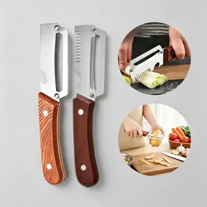 Premium-Grade Fruit & Vegetable Peeler |   Sharp Stainless Steel Blade, Ergonomic Wooden Handle + Built-in Bottle Opener – Ideal for Daily Kitchen Use (Potatoes, Apples, Pumpkins & More)
