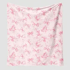 Bowknot Pattern Plush Blanket, 1 Count SoftWarm Throw Blanket, Air-conditioned RoomBlanket, Warm Nap Blanket for Home OfficeTravel