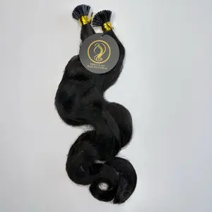 EXTENSIONES DE CABELLO, I TIP, COLOR #B1, BODY WAVE, DE ORIGEN 100% HUMANO.
