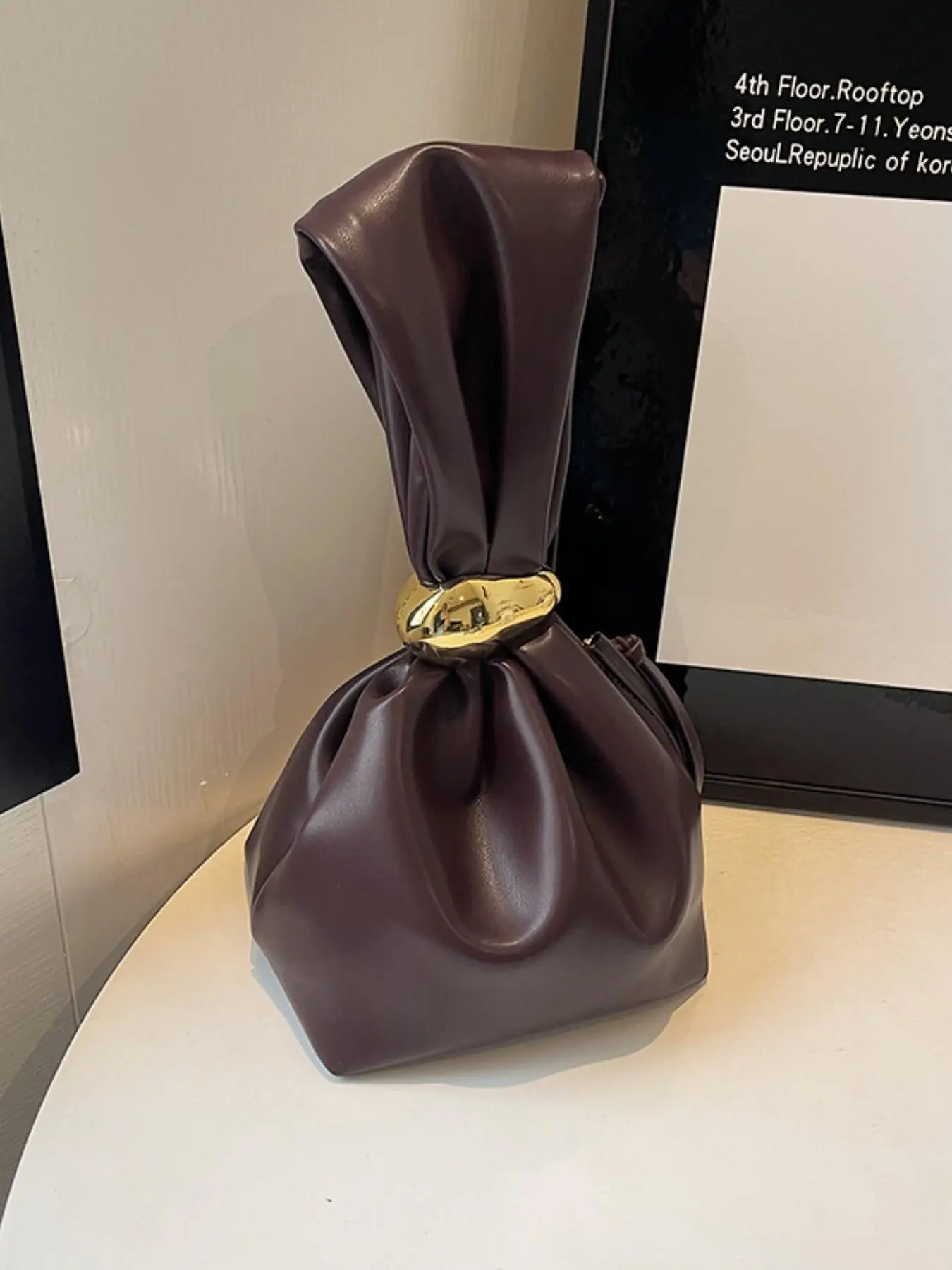 Women's Solid Color Bucket Bag, Fashionable Pu Leather Zipper Handbag for Daily Used, Casual Trendy Versatile High-quality Daily Commuting Bag, Everyd