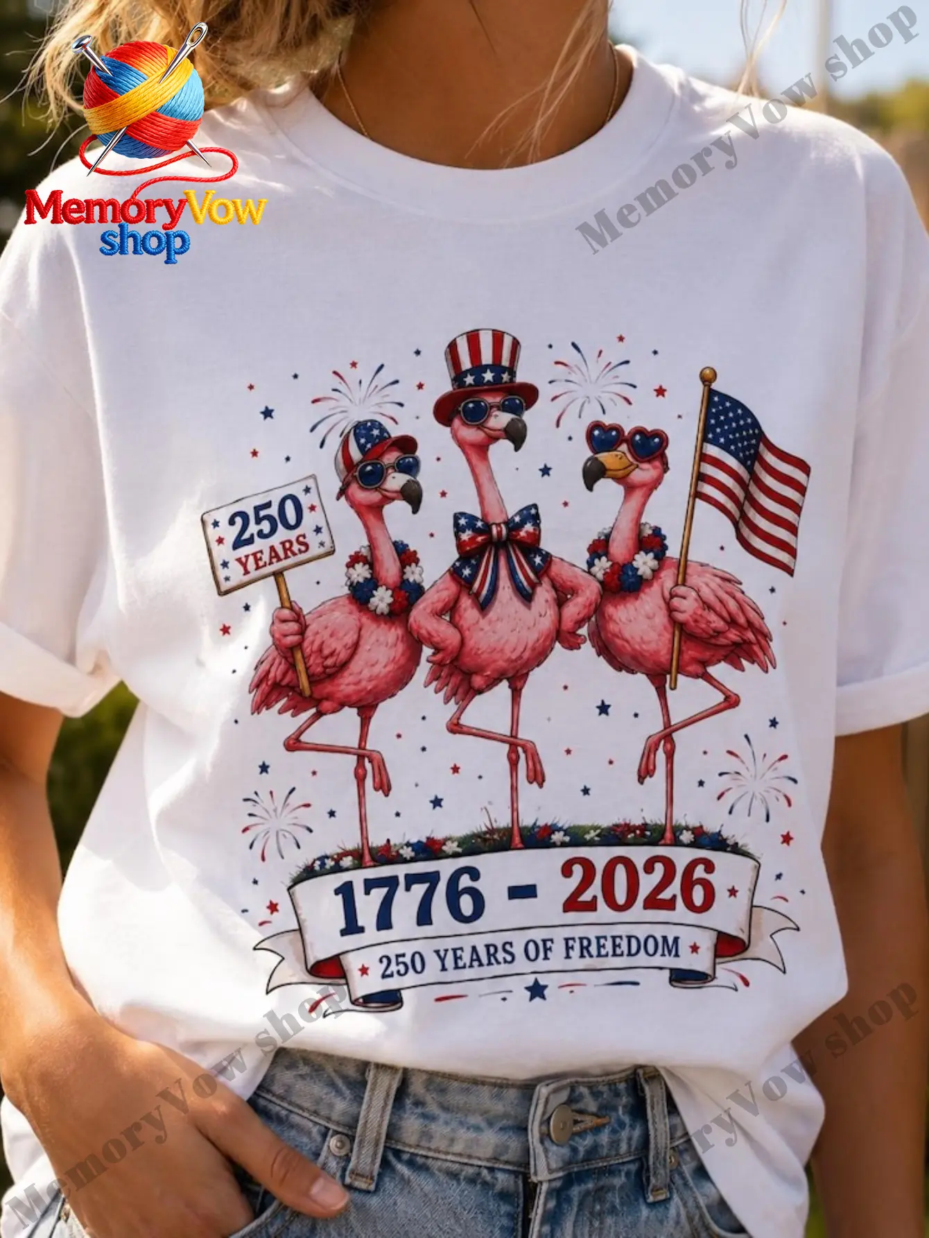 Suitable for All Body Types Patriotic Flamingo T-S unisex soft cotton short sleeve t shirt, vintage graphic casual tee for men women teens, perfect birthday holiday gift for camping travel gym daily street casual wear