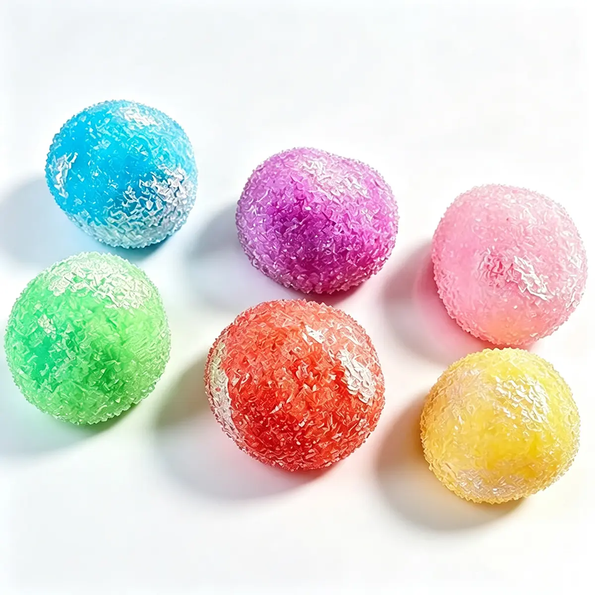 Bunnytoyland Crunchy Texture Slushy Squishy Ball - US-Shipped Ice Skin Unisex Fidget Sensory Toy, Waxberry Moldable ASMR Sound Decompression Squeeze Stress Relief Toy