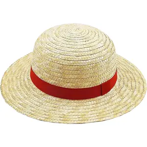 Memfish Straw Hat Yellow Strawhats with String Summer Beach Hats Head 22–22.8inch Performance Props for Youth Men Women