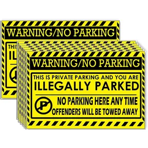 No Parking Violation Stickers Notice,Large Size 5" X 8" llegal Parking Warnings and Towing Tags for Illegally Parked  in Your Lot (Yellow,50-Pack)