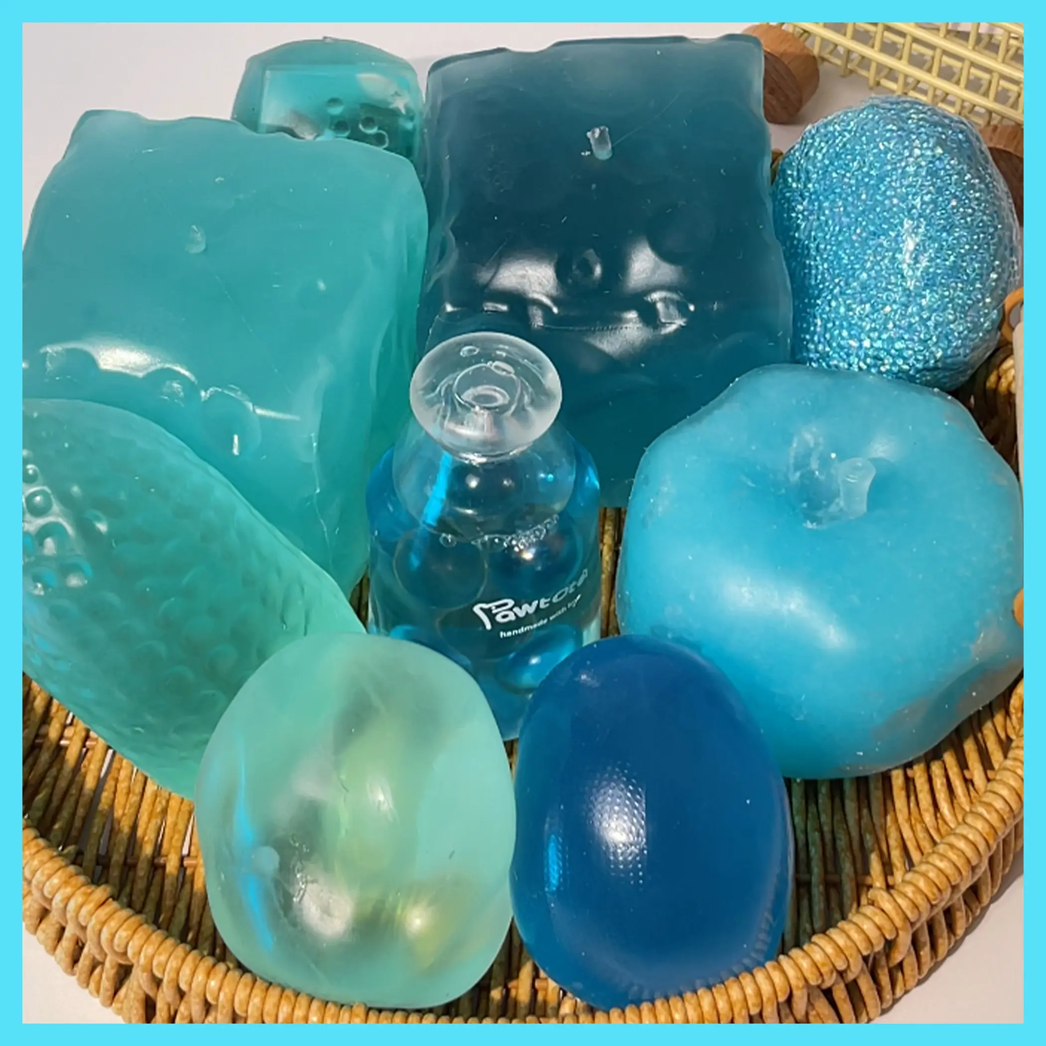 Pawtoto Blue Series Soft Rubber Squishy Squeeze Ball - Back to School Special, Stress Relief Fidget Toy, Cute Squishies Relaxing Gift for Teens, Gifts Adults