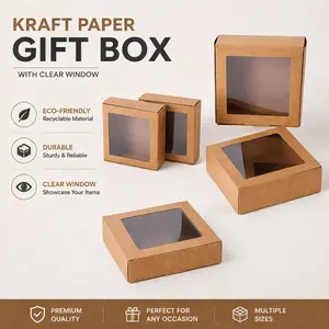 5pcs Rectangular Kraft Paper Pizza Boxes, Cookie Boxes, Chocolate Truffle Boxes, Snack Boxes, Cake Boxes, Macaron Boxes, Party Gift Boxes