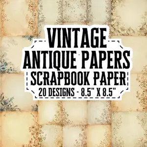 Vintage Antique Paper Scrapbook Papers: Decorative Vintage Antique Paper for Scrapbooking, Origami, Wrapping Paper, Junk Journaling, Decoupage, DIY, Card Crafting, Mixed Media, And More Paperback – July 4, 2024