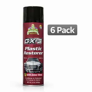 GX-3 Plastic Restorer Spray (Pack de 6) – Restaurador de Plásticos para Autos, Revive y Protege Trim Exterior con Aloe Vera