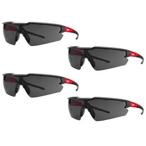 Safety Glasses with Tinted Anti-Scratch Lenses (4-Pack)