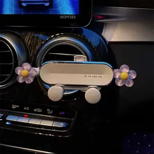 Cute Flower Design Car Air Vent Phone Holder, Creative Car Air Outlet Phone Navigation Holder, Valentine's Day Gift, Birthday Gift, Universal Car Interior Accessories-Little bear, astronaut, dinosaur, rabbit, couple, Car Cellphone Mount, Car Phone Stand