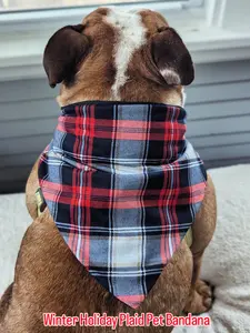 Winter Holiday Plaid Pet Bandana