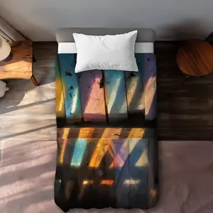 MWW C1DCTSW0JB5IO3 Casting Rainbows Green Twin Size Microfibre Graphic Duvet Cover - Stylish Home Bedding & Linens Decor, Graphic Duvet Covers, Microfibre Duvet Covers