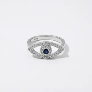 [AB101] Ring S925 Evil Eye Zirconia Handmade