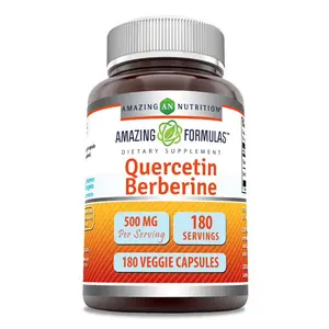 Amazing Formulas Quercetin Berberine Supplement | 500 Mg per Serving | 180 Veggie Capsules | Non-GMO | Gluten-Free | Made in USA