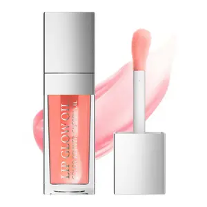 Hello Kiss Lip Glow Oil, Plumping Lip Gloss, Transparent Clear Lipstick, Glossy, Long-Lasting, Hydrating, Moisturizing, Natural Cherry Lip Plumper Gloss, peel lip stain, Lip Makeup Cosmetic for Women Daily and  Evening Crystal,  Perfect Gift