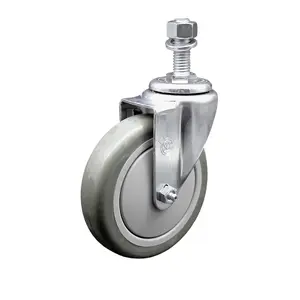 Service Caster Brand Replacement for Colson Caster 2.05254.95 MTG11 - Polyurethane Swivel Threaded Stem Caster with 5" Gray Wheel and 1/2" x 1" Stem - 350 lbs Capacity/Caster