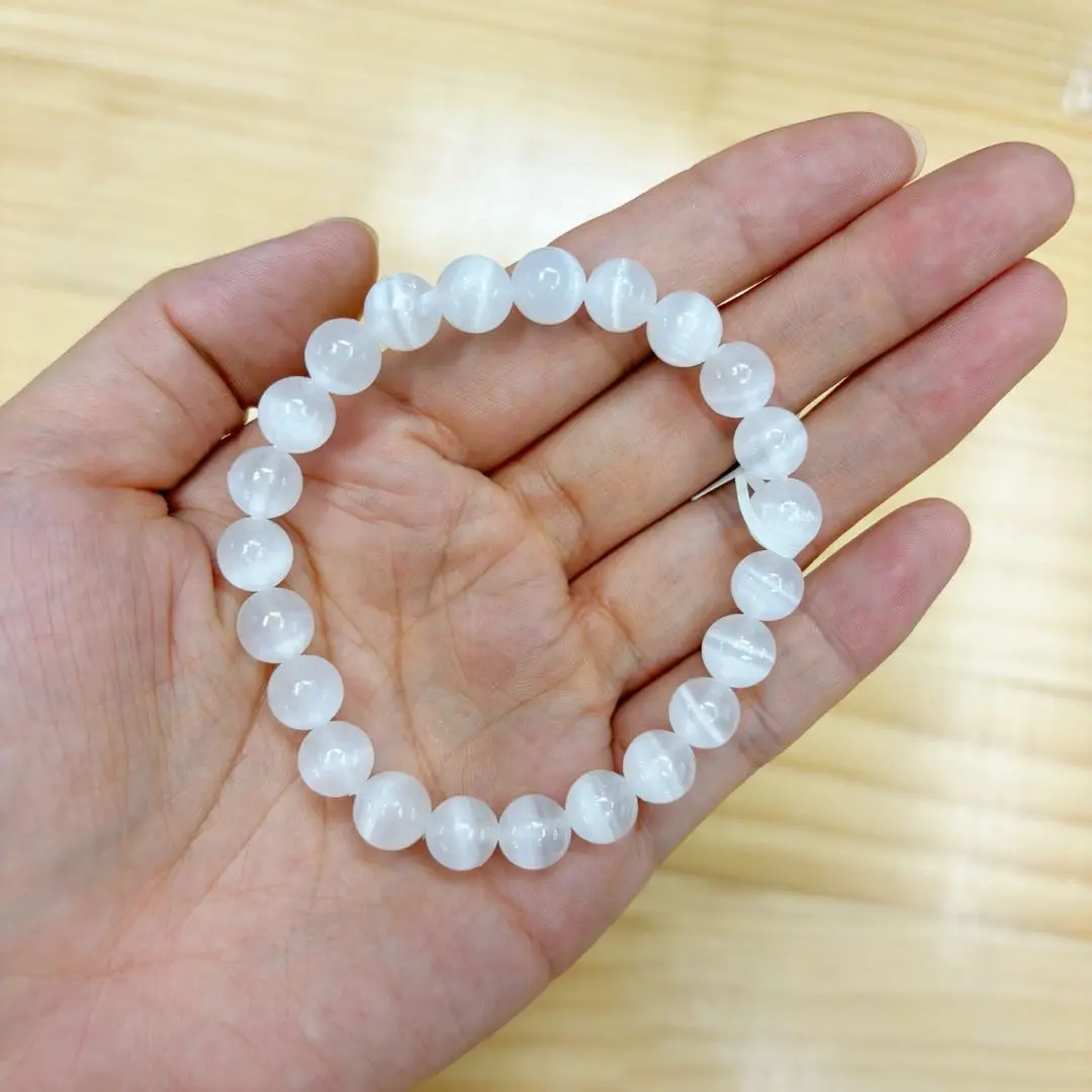 Julia(16247)gc.8 mm selenite bracelet 10 pcs