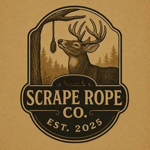 3' Scrape Rope Kit with Tassel for Scent Application - 1" Diameter Natural Fiber Rope for Quick Secure Deployment - Includes Nitrile Gloves