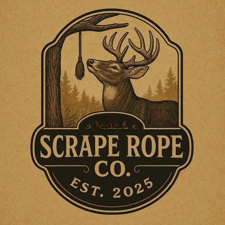 3' Scrape Rope Kit with Tassel for Scent Application - 1" Diameter Natural Fiber Rope for Quick Secure Deployment - Includes Nitrile Gloves